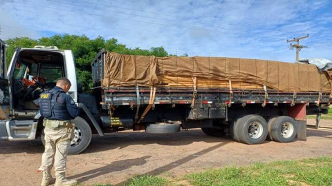 PRF apreende 26,20 m³ de madeira irregular durante fiscalização na BR-316, no Piauí