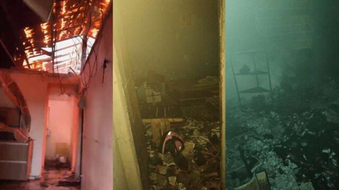Duas residências ficam destruídas após serem atingidas por incêndios